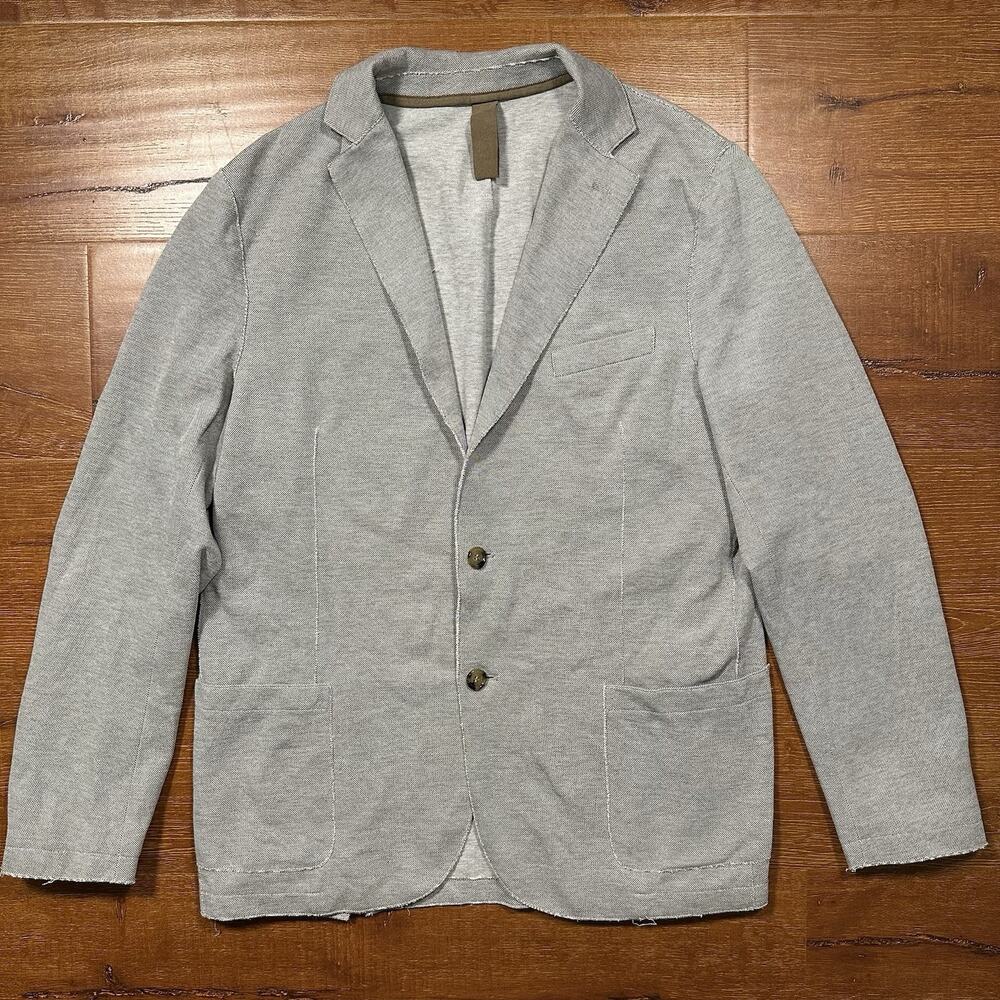 Eleventy Unstructured Blazer Jacket Men US 42 EUR 52 Gray Raw Trim City Designer